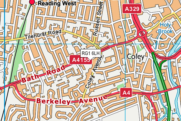 RG1 6LH map - OS VectorMap District (Ordnance Survey)