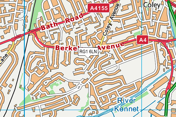 RG1 6LN map - OS VectorMap District (Ordnance Survey) RG1 6LN map - OS VectorMap District (Ordnance Survey)