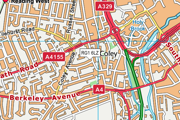 RG1 6LZ map - OS VectorMap District (Ordnance Survey)