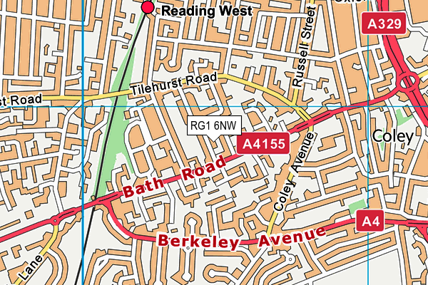 RG1 6NW map - OS VectorMap District (Ordnance Survey) RG1 6NW map - OS VectorMap District (Ordnance Survey)
