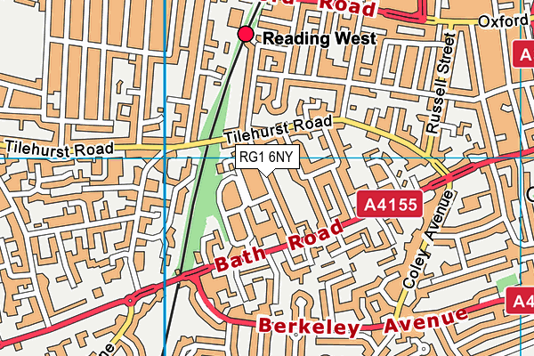RG1 6NY map - OS VectorMap District (Ordnance Survey) RG1 6NY map - OS VectorMap District (Ordnance Survey)