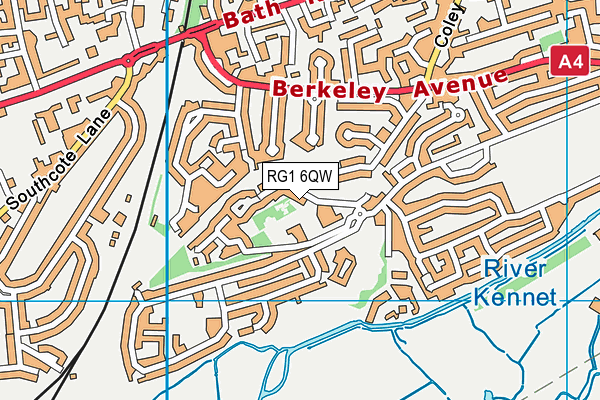 RG1 6QW map - OS VectorMap District (Ordnance Survey) RG1 6QW map - OS VectorMap District (Ordnance Survey)