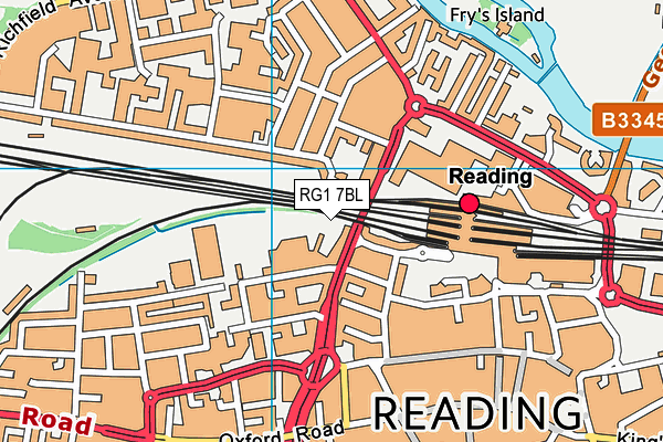 RG1 7BL map - OS VectorMap District (Ordnance Survey) RG1 7BL map - OS VectorMap District (Ordnance Survey)