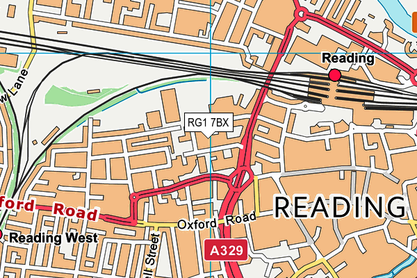 RG1 7BX map - OS VectorMap District (Ordnance Survey)