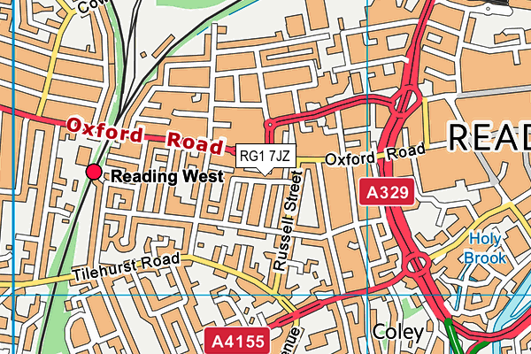 RG1 7JZ map - OS VectorMap District (Ordnance Survey) RG1 7JZ map - OS VectorMap District (Ordnance Survey)