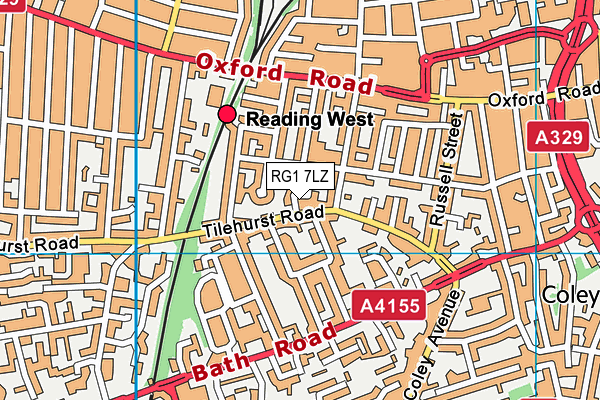 RG1 7LZ map - OS VectorMap District (Ordnance Survey) RG1 7LZ map - OS VectorMap District (Ordnance Survey)