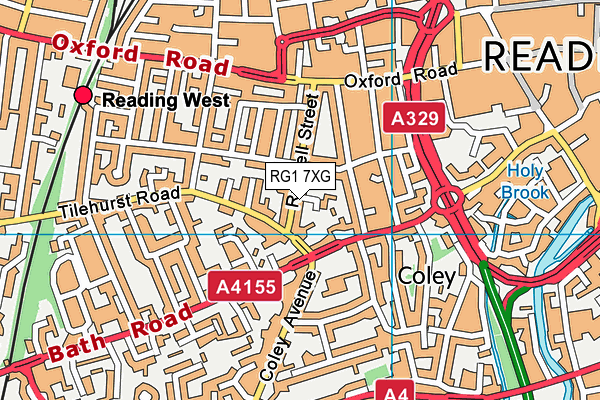 RG1 7XG map - OS VectorMap District (Ordnance Survey)