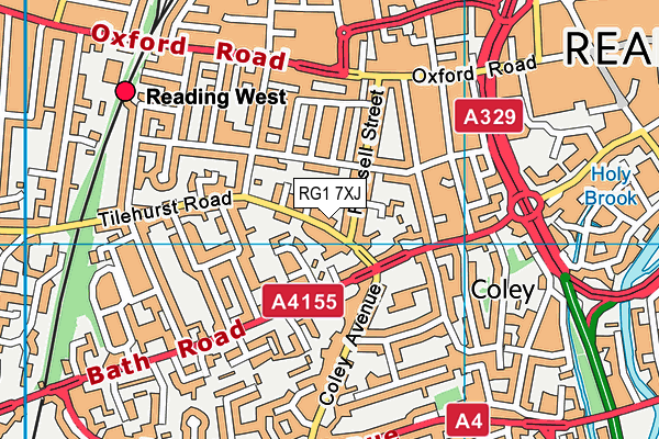 RG1 7XJ map - OS VectorMap District (Ordnance Survey)