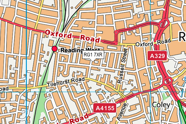 RG1 7XR map - OS VectorMap District (Ordnance Survey) RG1 7XR map - OS VectorMap District (Ordnance Survey)