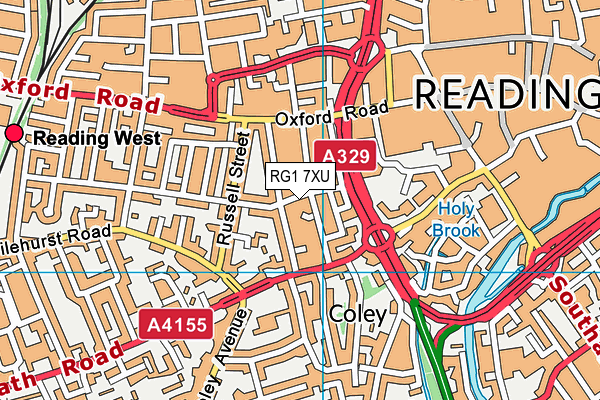 RG1 7XU map - OS VectorMap District (Ordnance Survey) RG1 7XU map - OS VectorMap District (Ordnance Survey)