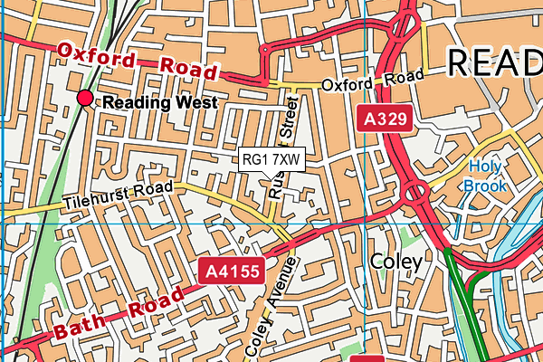 RG1 7XW map - OS VectorMap District (Ordnance Survey) RG1 7XW map - OS VectorMap District (Ordnance Survey)
