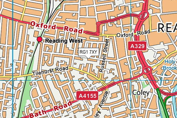 RG1 7XY map - OS VectorMap District (Ordnance Survey)