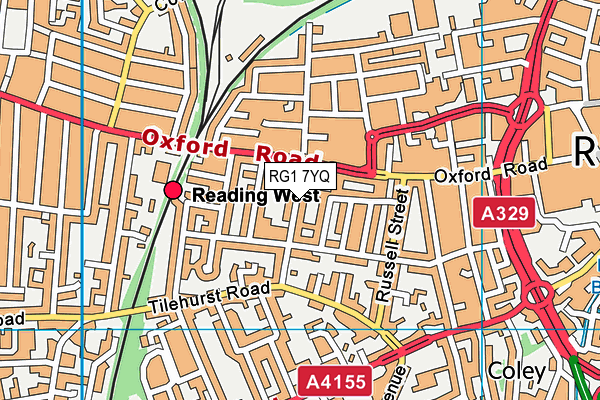 RG1 7YQ map - OS VectorMap District (Ordnance Survey) RG1 7YQ map - OS VectorMap District (Ordnance Survey)