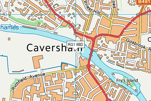 RG1 8BD map - OS VectorMap District (Ordnance Survey) RG1 8BD map - OS VectorMap District (Ordnance Survey)