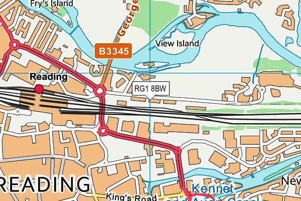 RG1 8BW map - OS VectorMap District (Ordnance Survey) RG1 8BW map - OS VectorMap District (Ordnance Survey)