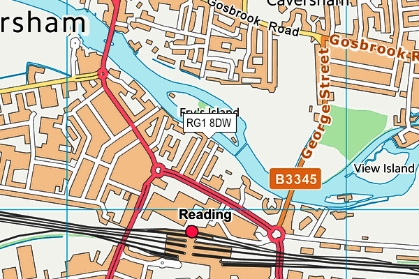 RG1 8DW map - OS VectorMap District (Ordnance Survey) RG1 8DW map - OS VectorMap District (Ordnance Survey)
