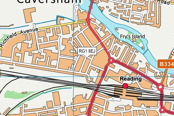 RG1 8EJ map - OS VectorMap District (Ordnance Survey) RG1 8EJ map - OS VectorMap District (Ordnance Survey)