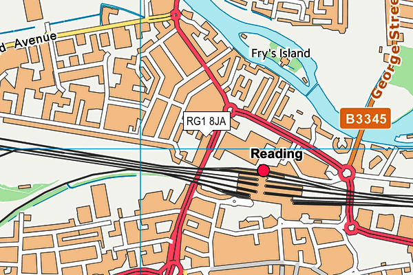 RG1 8JA map - OS VectorMap District (Ordnance Survey) RG1 8JA map - OS VectorMap District (Ordnance Survey)