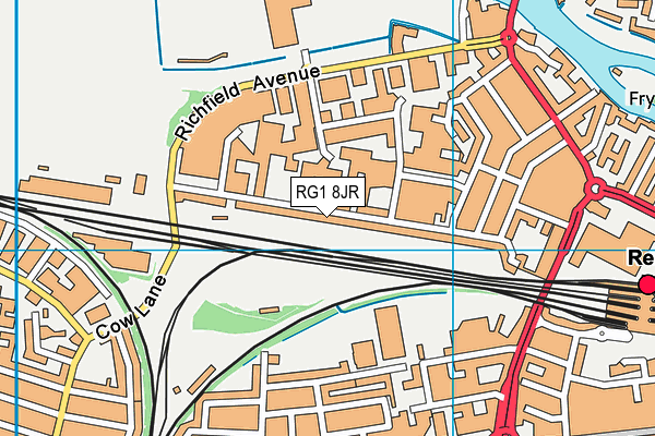 RG1 8JR map - OS VectorMap District (Ordnance Survey) RG1 8JR map - OS VectorMap District (Ordnance Survey)