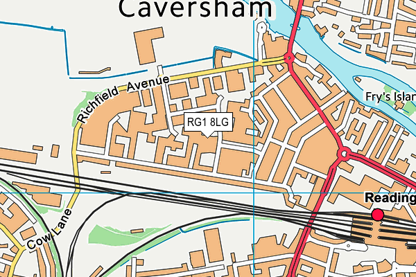RG1 8LG map - OS VectorMap District (Ordnance Survey) RG1 8LG map - OS VectorMap District (Ordnance Survey)