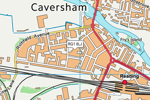 RG1 8LJ map - OS VectorMap District (Ordnance Survey)