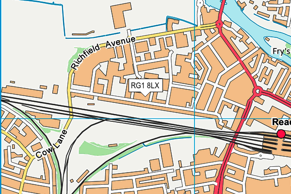 RG1 8LX map - OS VectorMap District (Ordnance Survey) RG1 8LX map - OS VectorMap District (Ordnance Survey)