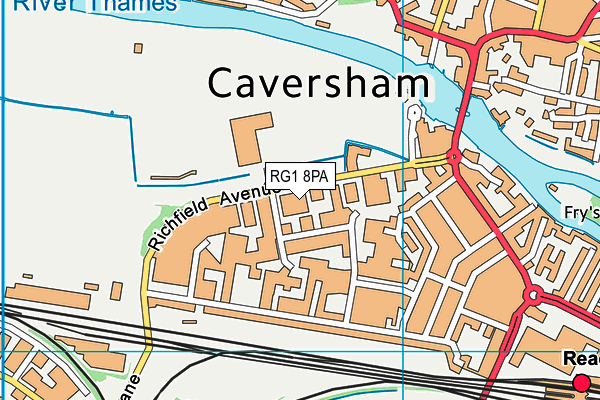 RG1 8PA map - OS VectorMap District (Ordnance Survey)