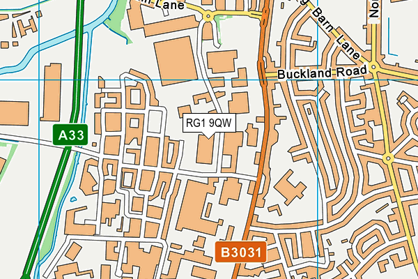 RG1 9QW map - OS VectorMap District (Ordnance Survey) RG1 9QW map - OS VectorMap District (Ordnance Survey)