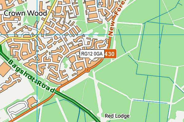 RG12 0GA map - OS VectorMap District (Ordnance Survey) RG12 0GA map - OS VectorMap District (Ordnance Survey)