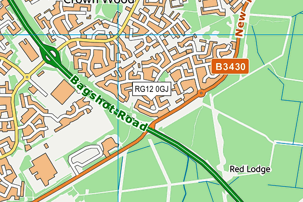 RG12 0GJ map - OS VectorMap District (Ordnance Survey)