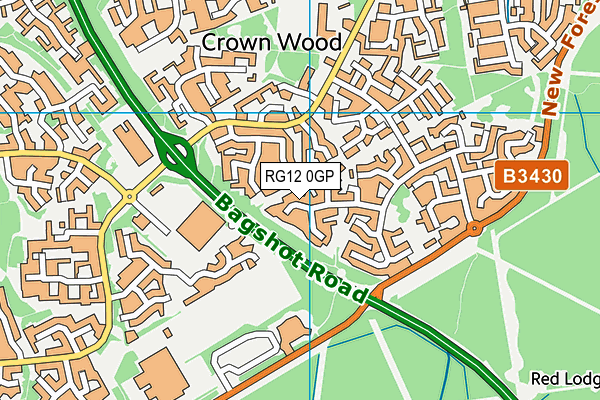 RG12 0GP map - OS VectorMap District (Ordnance Survey) RG12 0GP map - OS VectorMap District (Ordnance Survey)