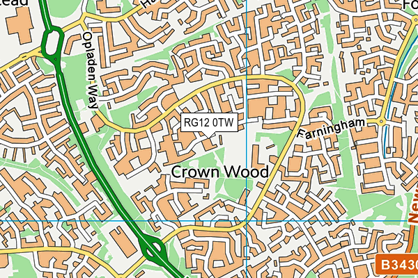 RG12 0TW map - OS VectorMap District (Ordnance Survey) RG12 0TW map - OS VectorMap District (Ordnance Survey)