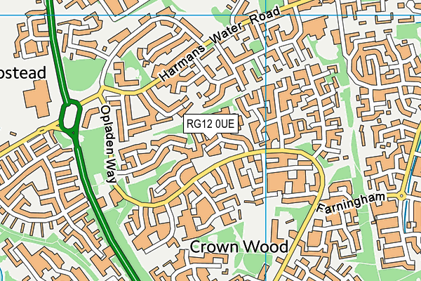 RG12 0UE map - OS VectorMap District (Ordnance Survey) RG12 0UE map - OS VectorMap District (Ordnance Survey)