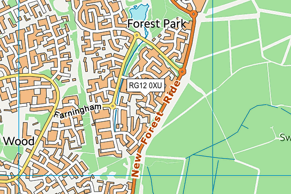 RG12 0XU map - OS VectorMap District (Ordnance Survey) RG12 0XU map - OS VectorMap District (Ordnance Survey)