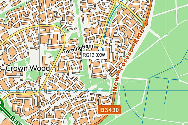 RG12 0XW map - OS VectorMap District (Ordnance Survey) RG12 0XW map - OS VectorMap District (Ordnance Survey)