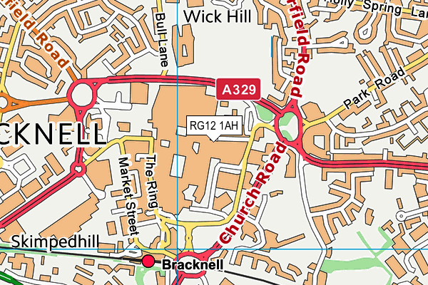 RG12 1AH map - OS VectorMap District (Ordnance Survey) RG12 1AH map - OS VectorMap District (Ordnance Survey)