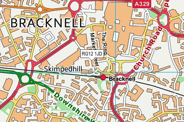 RG12 1JD map - OS VectorMap District (Ordnance Survey) RG12 1JD map - OS VectorMap District (Ordnance Survey)