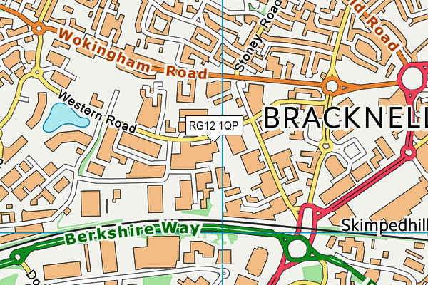 RG12 1QP map - OS VectorMap District (Ordnance Survey) RG12 1QP map - OS VectorMap District (Ordnance Survey)