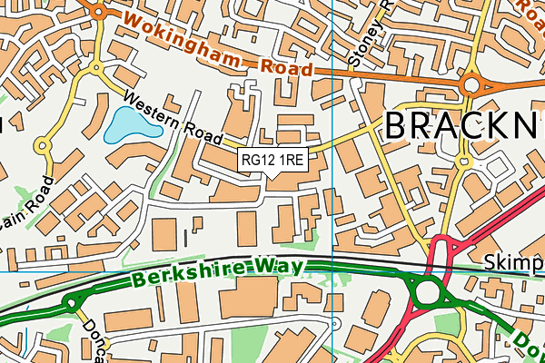 RG12 1RE map - OS VectorMap District (Ordnance Survey)