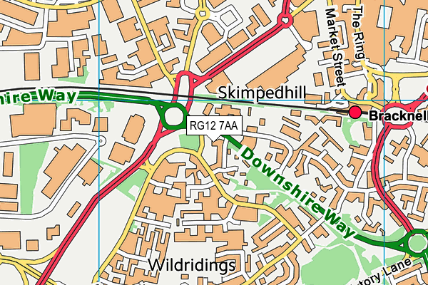 RG12 7AA map - OS VectorMap District (Ordnance Survey) RG12 7AA map - OS VectorMap District (Ordnance Survey)
