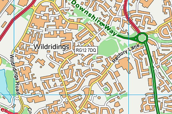 RG12 7DQ map - OS VectorMap District (Ordnance Survey) RG12 7DQ map - OS VectorMap District (Ordnance Survey)