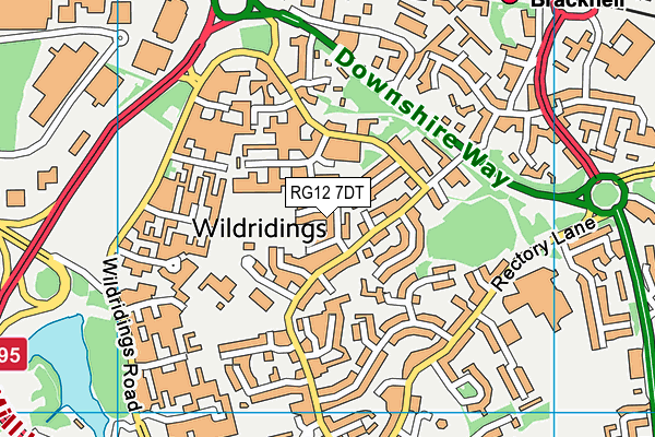 RG12 7DT map - OS VectorMap District (Ordnance Survey)
