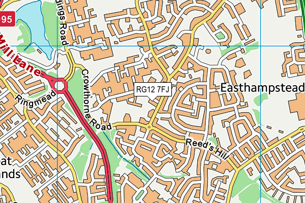 RG12 7FJ map - OS VectorMap District (Ordnance Survey) RG12 7FJ map - OS VectorMap District (Ordnance Survey)