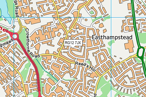 RG12 7JX map - OS VectorMap District (Ordnance Survey)