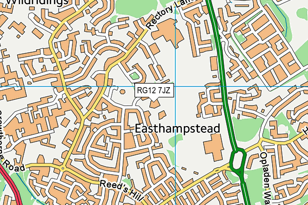 RG12 7JZ map - OS VectorMap District (Ordnance Survey) RG12 7JZ map - OS VectorMap District (Ordnance Survey)