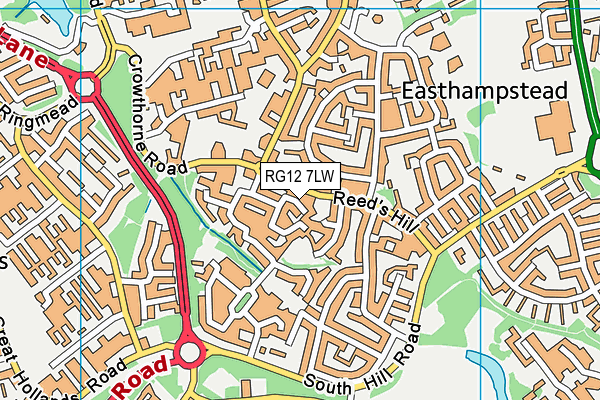 RG12 7LW map - OS VectorMap District (Ordnance Survey) RG12 7LW map - OS VectorMap District (Ordnance Survey)