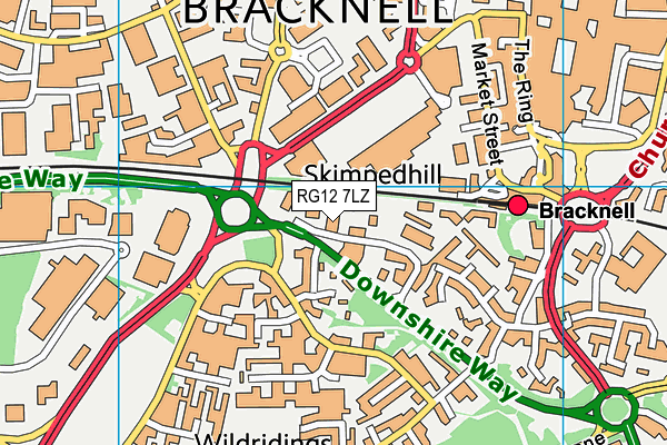 RG12 7LZ map - OS VectorMap District (Ordnance Survey) RG12 7LZ map - OS VectorMap District (Ordnance Survey)