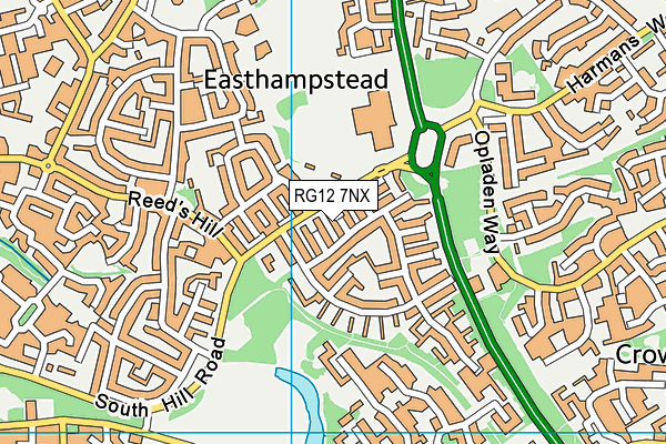 RG12 7NX map - OS VectorMap District (Ordnance Survey) RG12 7NX map - OS VectorMap District (Ordnance Survey)