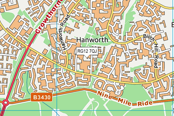 RG12 7QJ map - OS VectorMap District (Ordnance Survey) RG12 7QJ map - OS VectorMap District (Ordnance Survey)