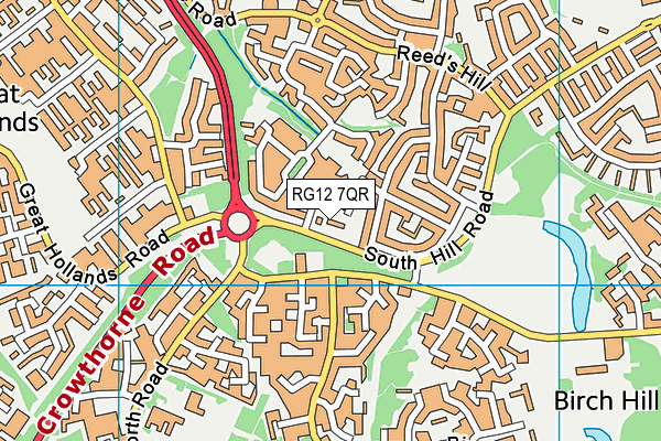 RG12 7QR map - OS VectorMap District (Ordnance Survey) RG12 7QR map - OS VectorMap District (Ordnance Survey)